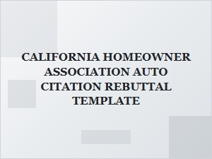 How to Rebuttal an Hoa Auto Citation in California
